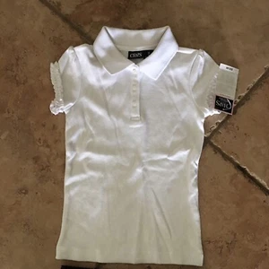 Chaps Ralph Lauren Girls Size 4 School Uniform Approved Short Sleeve Polo White - Picture 1 of 1