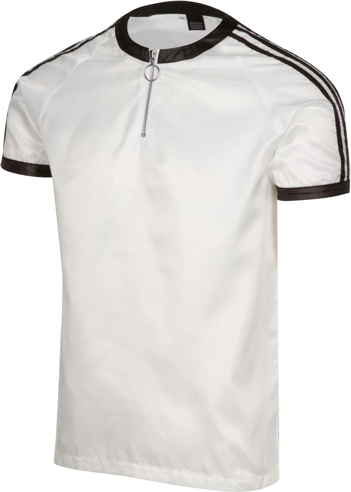 Bruno Plastic Nylon 3-Stripe Wind Shirts NEW - Image 1 of 1