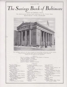 Original 1929 Savings Bank of Baltimore Print-Ad/ Great Art of Headquarters - Picture 1 of 1