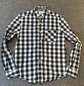 Threads & heirs White-Black Checkered Long Sleeve Dress Shirt Size S - Picture 1 of 7