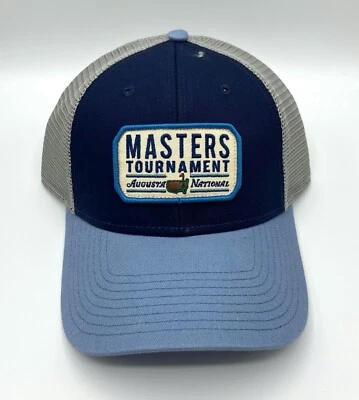 Sombrero de camionero Masters 2025 malla azul marino y gris Augusta National Golf Club Tiger Foto 1 de 2