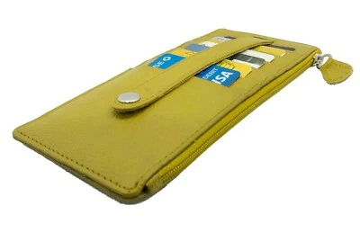 Genuine Leather Thin Vertical Stacker Women's Wallet Card Case with ID Window - Image 1 of 4