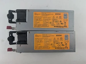 Lot of 2 HP HSTNS-PL41 800W Switching Platinum Power Supply Free Ship - Bild 1 von 5