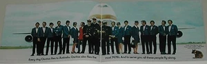 1972 QANTAS Airways advertisement, Australia, 747 crew, long photo, koala - Bild 1 von 4