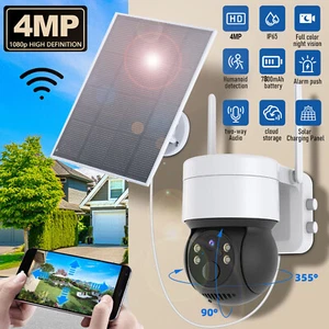 HD 4PM Wireless Solar Battery Powered Wi-Fi Outdoo Home Security Camera System - Picture 1 of 12