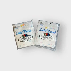 Fruit of the Loom Floral Ladies Thermal Top & Bottom Set Small NOS 1984 UNION - Picture 1 of 6