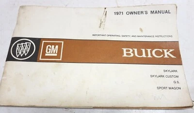 老式通用汽车别克 1971 Skylark 车主手册 — 第 1/2 张图片