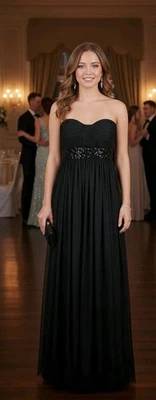 Vestido maxi vintage Y2K JS Boutique tamanho 2 miçangas flor fada capricho hoco - Imagem 1 de 4