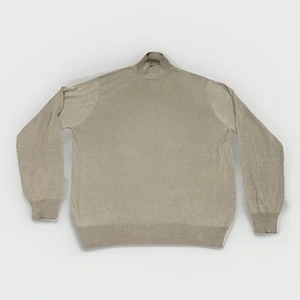 Jos A Bank Pullover Herren Medium 100% Seide Stehkragen weich leicht beige hellbraun - Bild 1 von 5