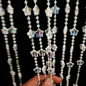 Beaded Curtain Doorways Star Acrylic Hanging Door Beads String Curtains Tasse... - Bild 1 von 8