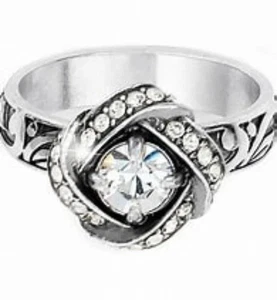 New Brighton Eternity knot Silver & Crystal Ring size 9 - Picture 1 of 2