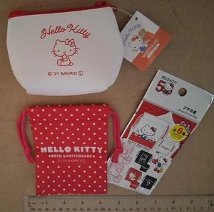 Nuevo Mini Bolsa Hello Kitty y Bolso con Cordón 50 Aniversario Sanrio - Imagen 1 de 2