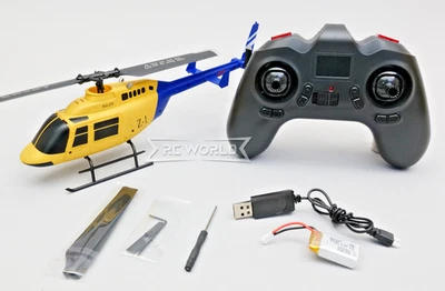 RC Helicopter MICRO BELL 206 W/ Gyro Stabilization 4CH 2.4ghz-RTF-*YELLOW* -USED - Image 1 of 4