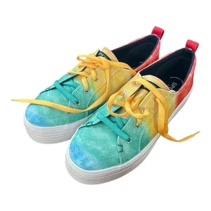 Tye Dye Rainbow Glitter Sperry Women’s 7.5 Sneakers - Picture 1 of 5