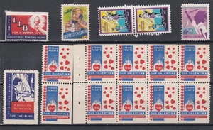 USA LOTTO/COLLEZIONE 22 FRANCOBOLLI/ETICHETTE RACCOLTA FONDI VARI LA MAGGIOR PARTE MLH ALCUNI USATI - Foto 1 di 2