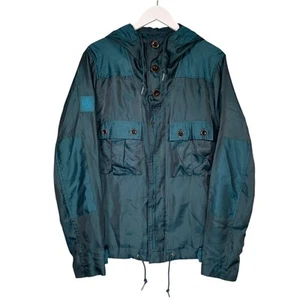 Bonita Chaqueta Verde Grande Verde Azulado Iridiscente Brillo Mods Oasis Gallagher Terrazas - Imagen 1 de 19