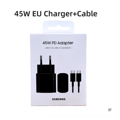 ORIGINAL SAMSUNG 45W USB-C ULTRA FAST CHARGE CHARGER WITH CABLE EP-TA845 Free Sh - Immagine 1 di 4