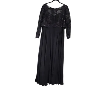 J.J.s House festliches Kleid 16 schwarz Netz Pailletten Party Urlaub Gala neu mit Etikett - Bild 1 von 9