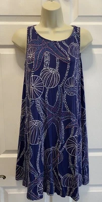 Tori Richard Honolulu Dress Women’s Blue Sea Life Resort Sleeveless A-Line Sz S - Image 1 of 4