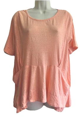 Peach Shirt Stitch & Pieces Top Medium Loose Baggy Casual Blouse Women Clothing - Image 1 of 4