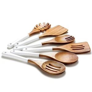 Wooden Spoons For Cooking, 6 Pieces Natural Acacia Wooden Cooking Utensils or... - Picture 1 of 9