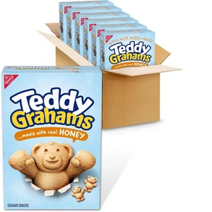 Snacks TEDDY GRAHAMS Honey Graham, bocadillos a granel para niños, cajas de 6 a 10 OZ - Imagen 1 de 12