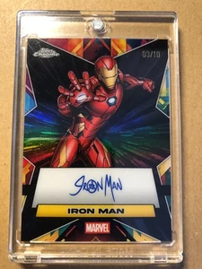 2025 Topps Chrome Marvel IRON MAN MARVEL CHROME FACSIMILES - BLACK REFRACTOR /10 - Picture 1 of 2