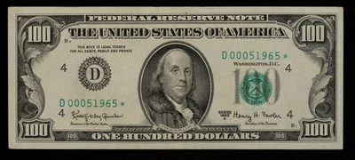 FR 2163-D* $100 1963 A Federal Reserve Note US - Star Note - VF+/XF - SKU-CA1453 - Image 1 of 2