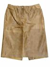 United Colors Of Benetton Brown Real Leather Skirt Size 40 Made In Rumania Boho