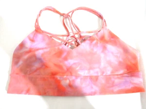 Reggiseno sportivo Joylab Grande Rosa & Arancione Tie Dye Cinturino Racerback Foderato senza pastiglie - Foto 1 di 4