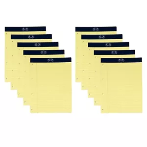 10 x gelber Legal Block liniert Lochpapier A4 Notizblock Finte visuelle Gedächtnishilfe - Bild 1 von 23