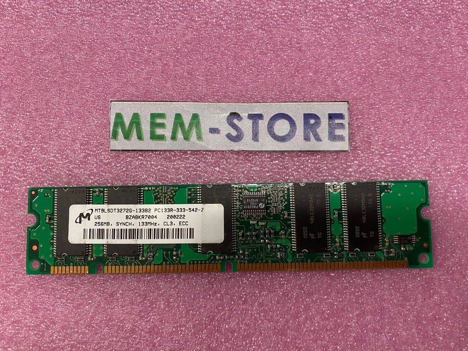 MT9LSDT3272G-133B2 PC133R-333 256MB 133Mhz CL3 ECC Registered SDRAM 168pin LP - Image 1 of 2
