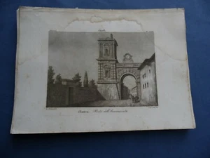 AVERSA-PORTA DELL'ANNUNZIATA-CASERTA-ANTICA INCISIONE IN RAME-NAPOLI 1846 - Foto 1 di 1