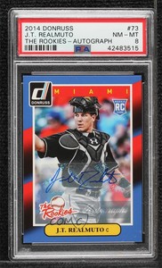 2014 Panini Donruss The Rookies Box Set Signatures Series JT Realmuto PSA 8 Auto