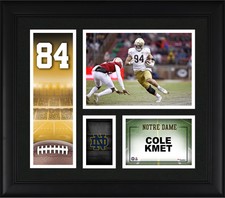 Cole Kmet Notre Dame Fighting Irish Framed 15x17 Player Core Collage