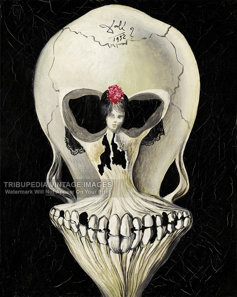 Póster estampado calavera bailarina Salvador Dalí extraño extraño extraño 2 opciones de tamaño Foto 1 de 1