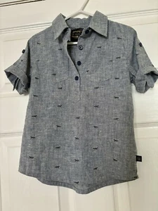 United By Blue Fox Print Chambray Shirt Size XXS/4T - Picture 1 of 5