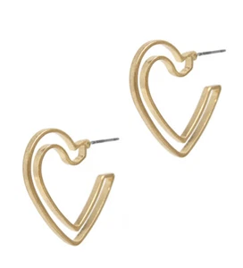 Heart Hoop Drop Earrings for Women - Picture 1 of 1