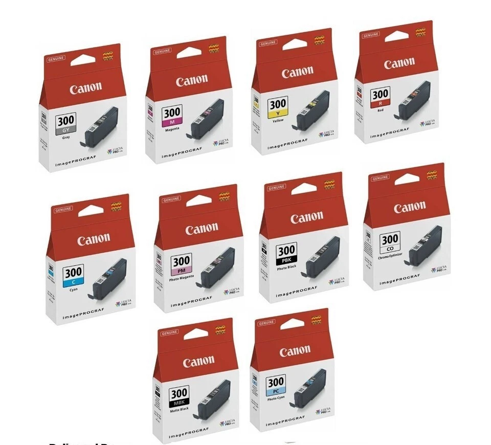 Genuine PFI-300 Canon Ink Cartridges for imagePROGRAF PRO-300 Lot - Image 1 of 1