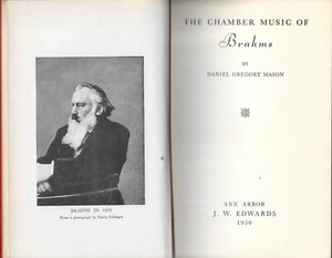 The Chamber Music Of Brahms (1950 HC) By Daniel G. Mason - Picture 1 of 3
