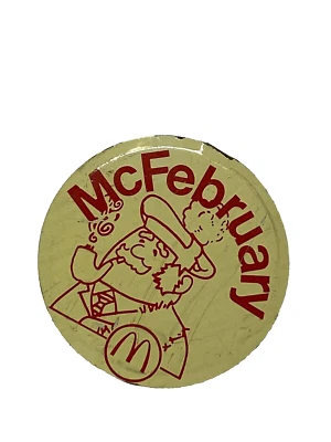 McDonald's McFebruary Advertising / Promotional Pin - Red on White  Food Service - Image 1 of 4