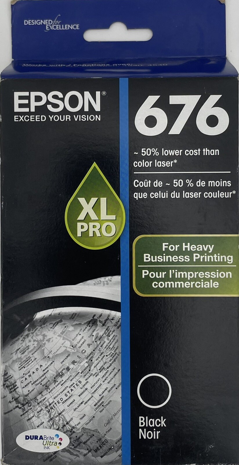 NIB Sealed EPSON 676 XL PRO Black Ink 
