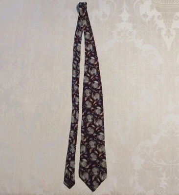 复古赤霞珠紫红色葡萄酒显微镜分子新奇丝绸领带 — 第 1/3 张图片