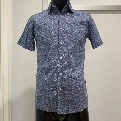 Camisa Pequeña "Rusty" Surf Floral Manga Corta Abotonada Ligera Calce Ajustado Para Hombre Foto 1 de 4