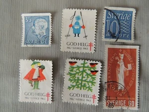 6 Collectible Sverige- Sweden postage stamps 1962-1963-1964 - Picture 1 of 3