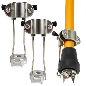Cane Tips for Ice - All Terrain Heavy Duty (2 Pack) Metal Retractable 4-Prong Hi - Picture 1 of 9