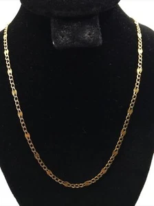 Beautiful 14K Two Tone Gold Diamond Cut 2.7mm wide Chain Necklace 20” long 3.8gr - Picture 1 of 12