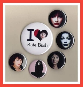 Kate Bush / 6 x verschiedene Abzeichen / Pins - Set 3 - Running Up That Hill - Bild 1 von 2