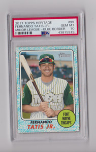 FERNANDO TATIS JR. 2017 Topps Heritage Minors Blue Border /99 PSA 10 GEM MINT RC