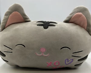 Squishmallows Stackables Carson Cat Gray Plush Pillow Kellytoy LOVE 13" 2019 - Picture 1 of 11